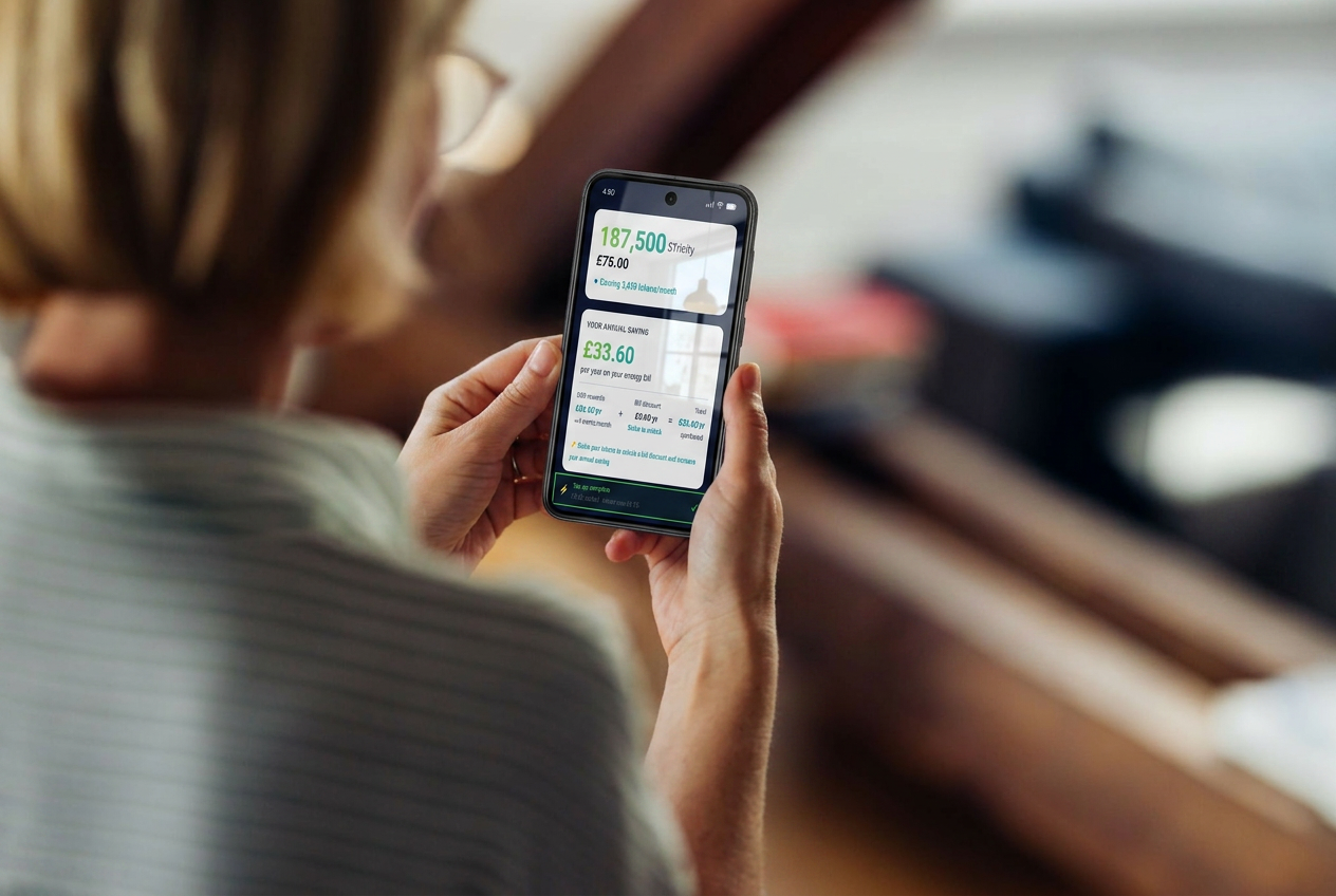 Lady checking her Cryptotricity app